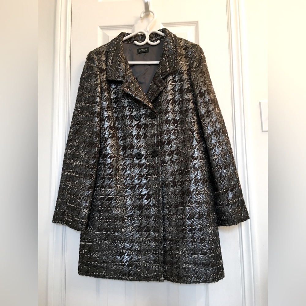 J Crew metallic tweed pea coat
